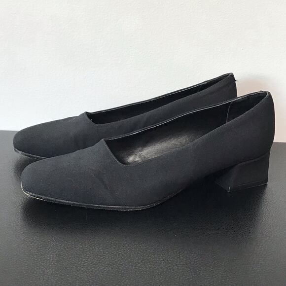 Sesto Meucci Italian Made Leather Sole Square Toe Low Block Heel Pump Blue 8.5 - Picture 5 of 16